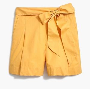 J. Crew Yellow Poplin Bow Tie shorts